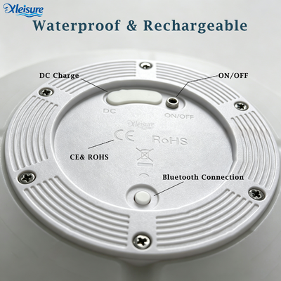 Floating Spa Music Bar with Bluetooth Speaker RGB LED Light 6 Cup Holders Waterproof Floating Drink Tray for Pool Hot Tub Party